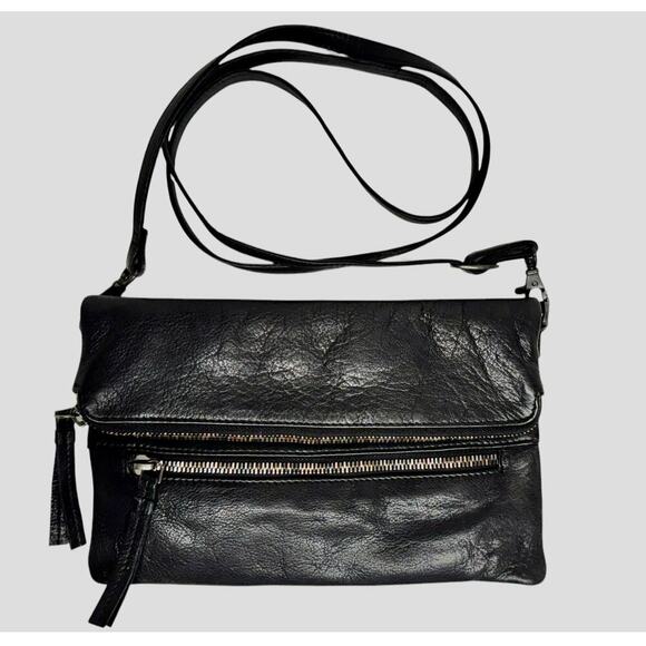 Rare Amsterdam Heritage multi use black leather bag shoulder/waist/crossbody - Picture 1 of 16